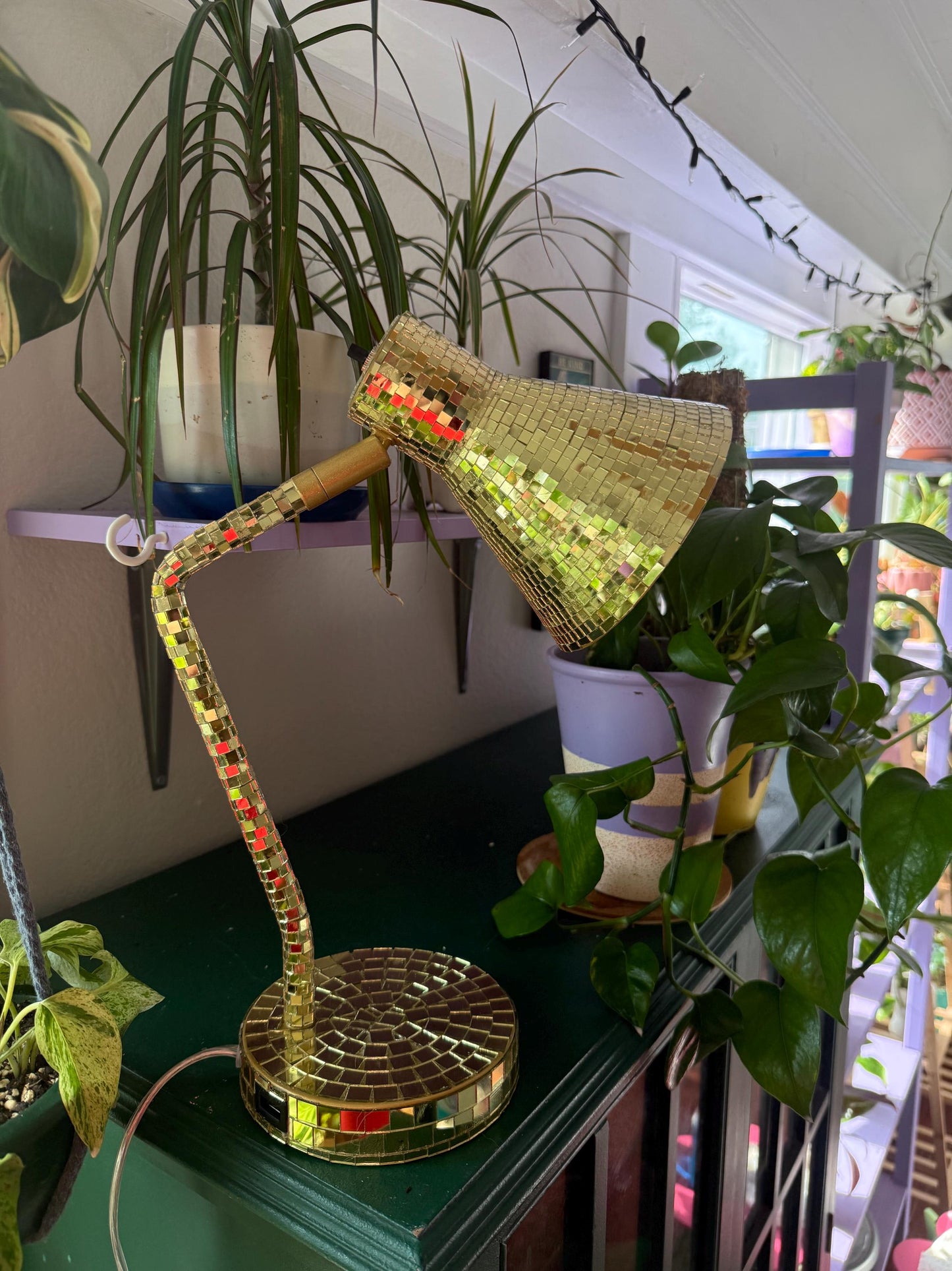 Retro Disco Table Lamp- Gold