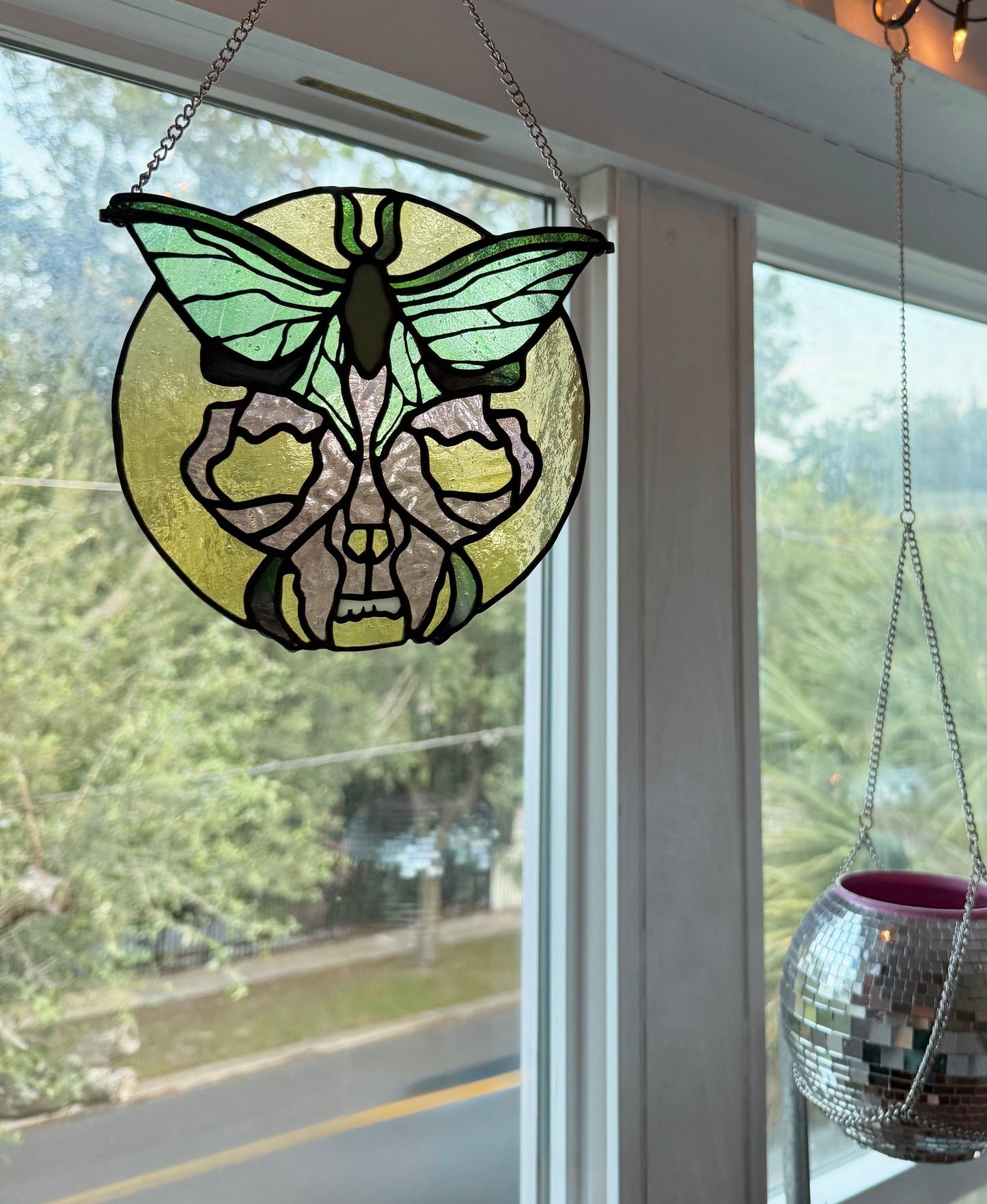 Luna Moth & Skull Suncatcher