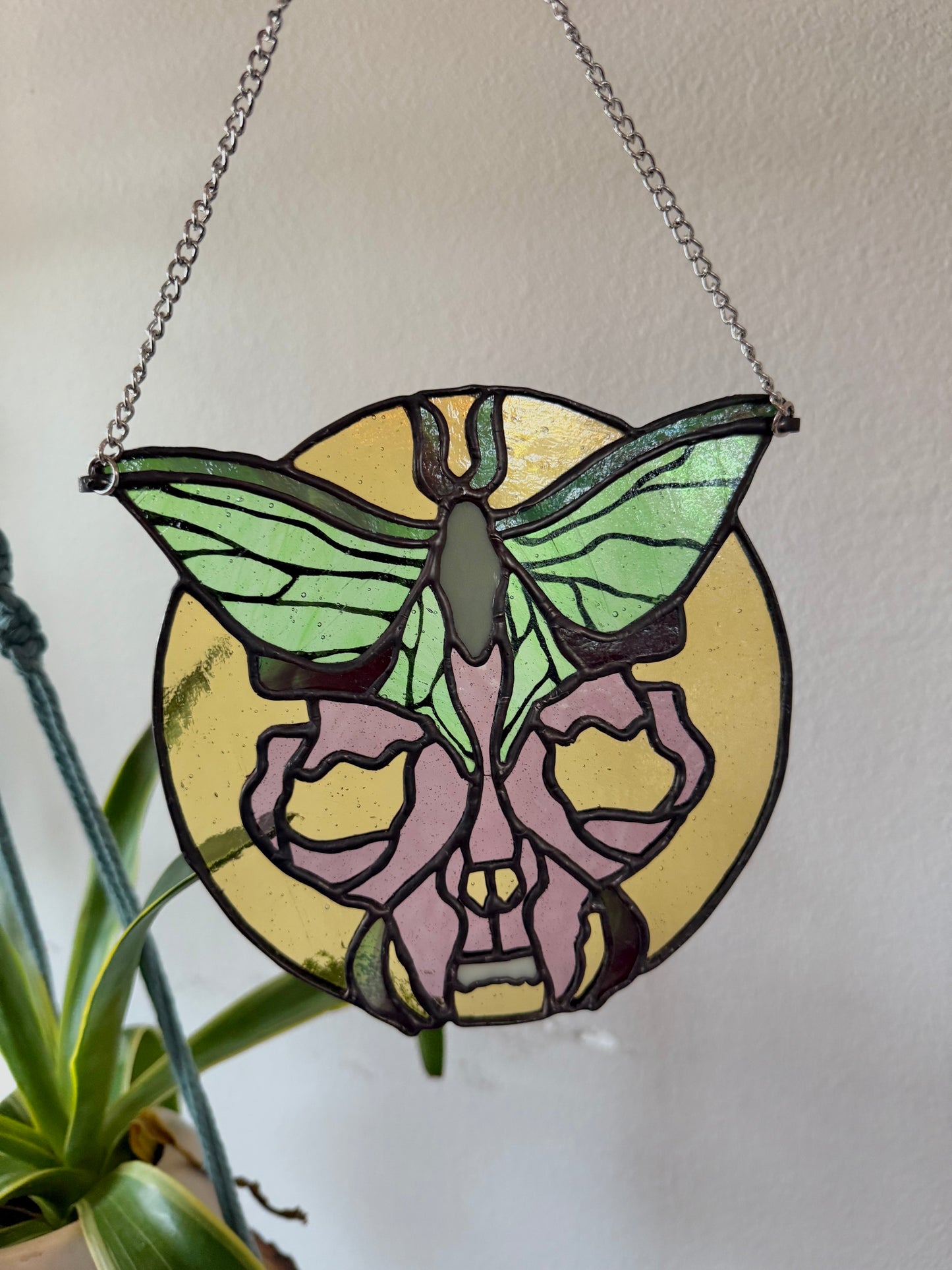 Luna Moth & Skull Suncatcher