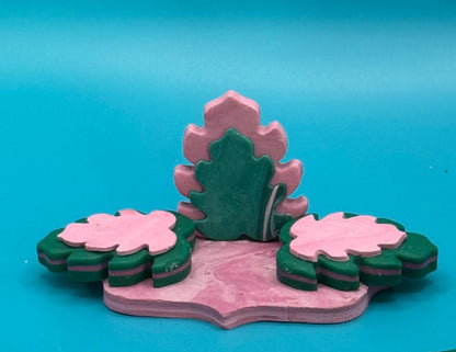 Clay Monstera Candlestick Holder (includes  candle)