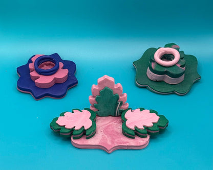 Clay Monstera Candlestick Holder (includes  candle)