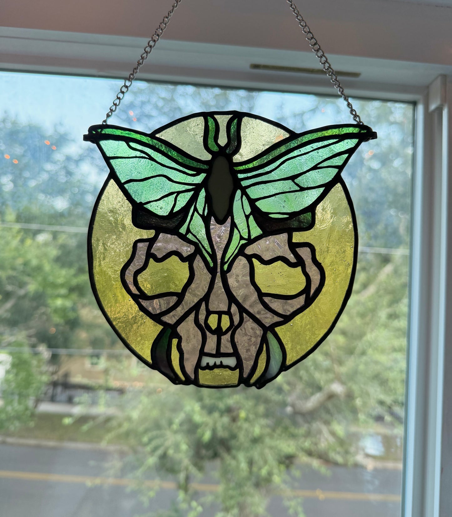 Luna Moth & Skull Suncatcher