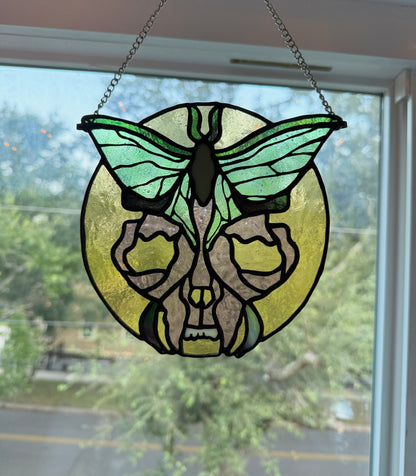 Luna Moth & Skull Suncatcher