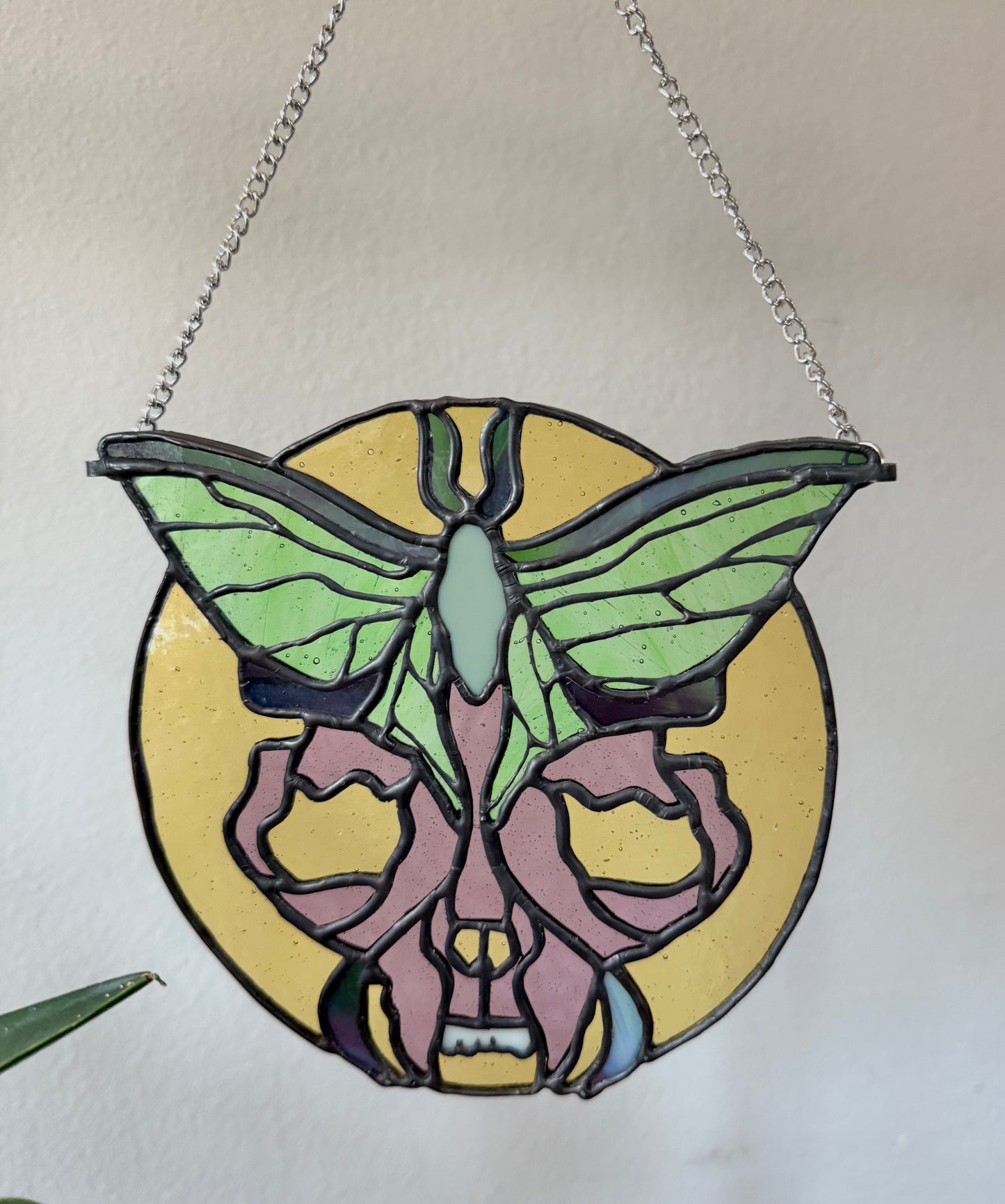 Luna Moth & Skull Suncatcher