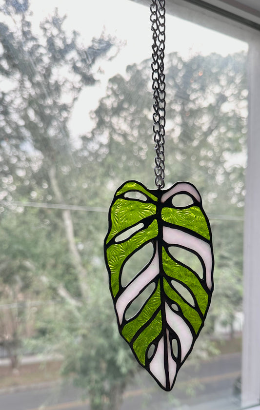 Monstera adansonii Stained Glass Suncatcher