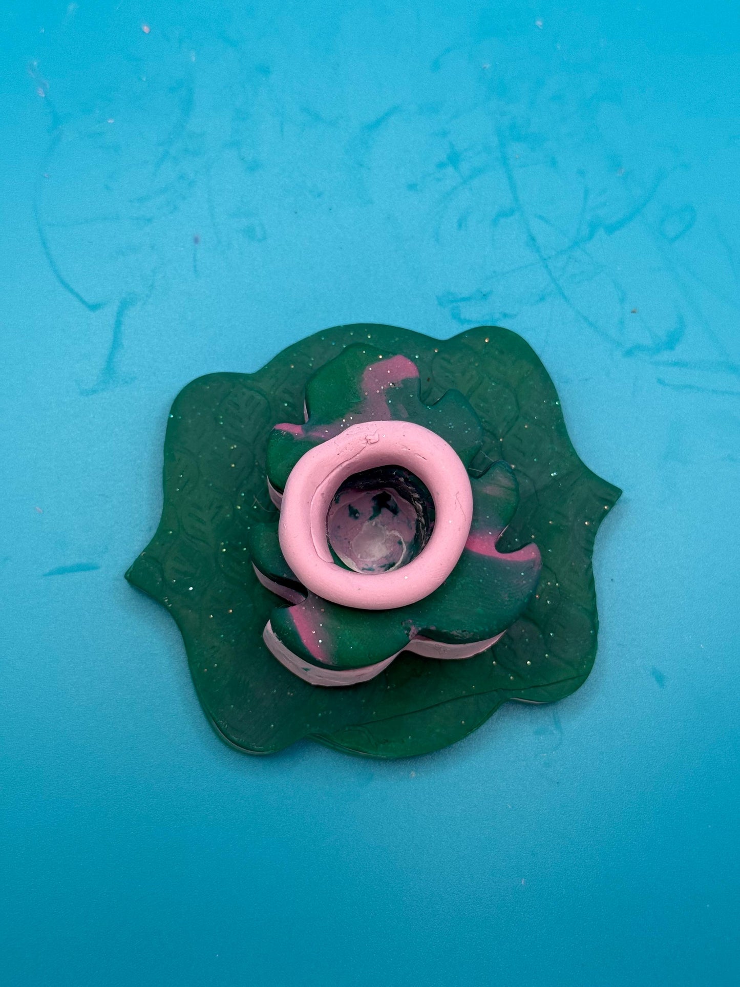 Clay Monstera Candlestick Holder (includes candle)