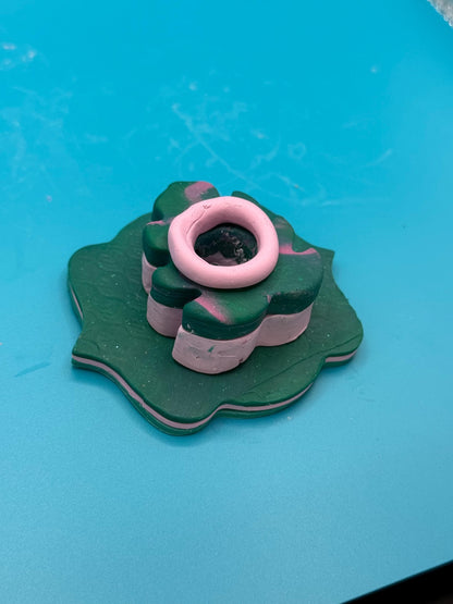 Clay Monstera Candlestick Holder (includes candle)